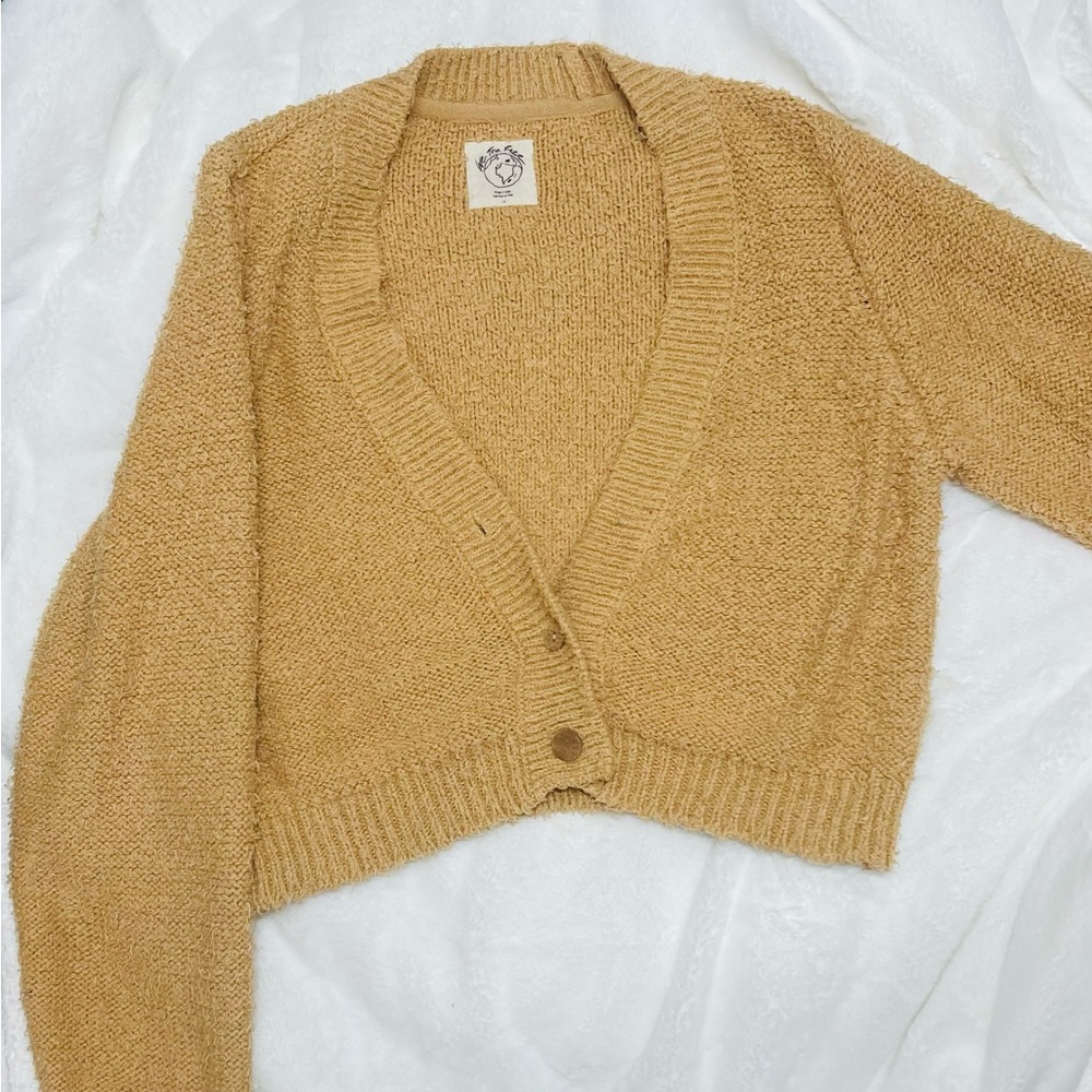 Free people fuzzy cropped cardigan